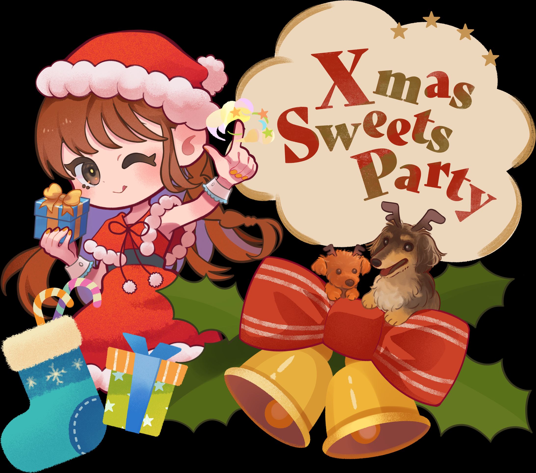 クリスマスイベント用フラスタイラスト(ご依頼)-1