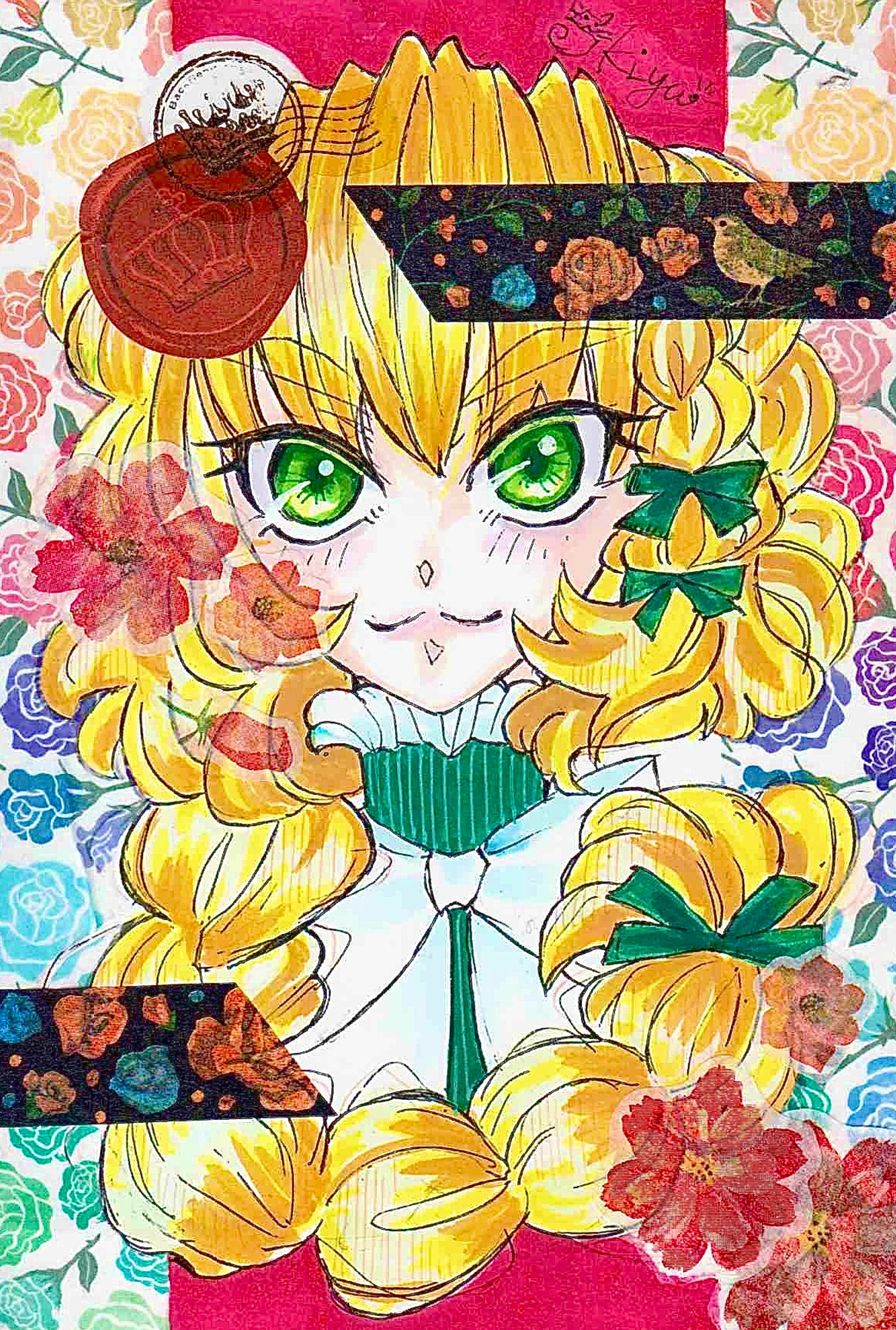 アナログで乙女を描きます　葉書サイズ　※エロ描けません-1