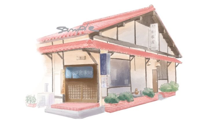 とんかつ屋（水彩３枚）