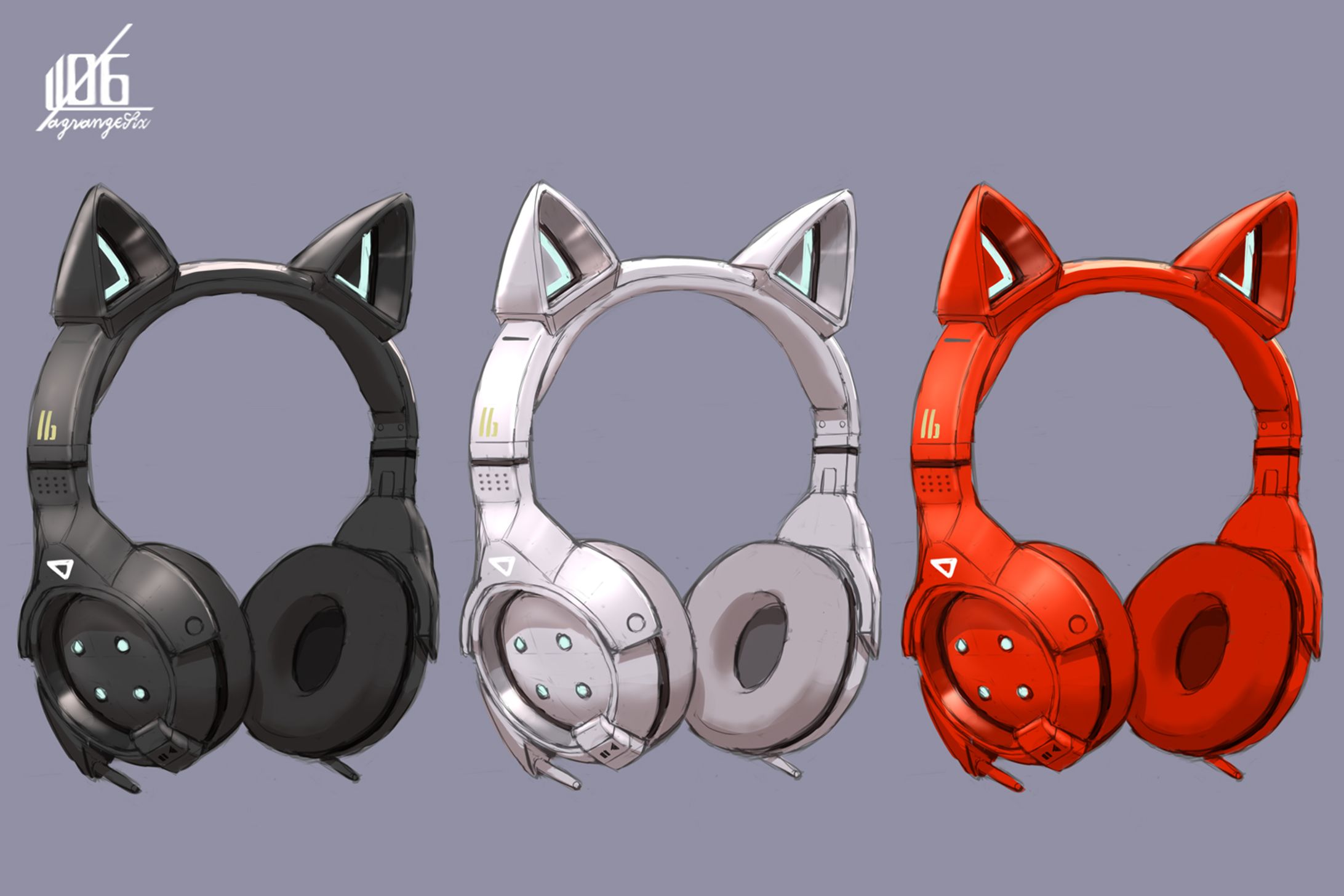 L6ヘッドフォンデザイン、3Dモデル-1