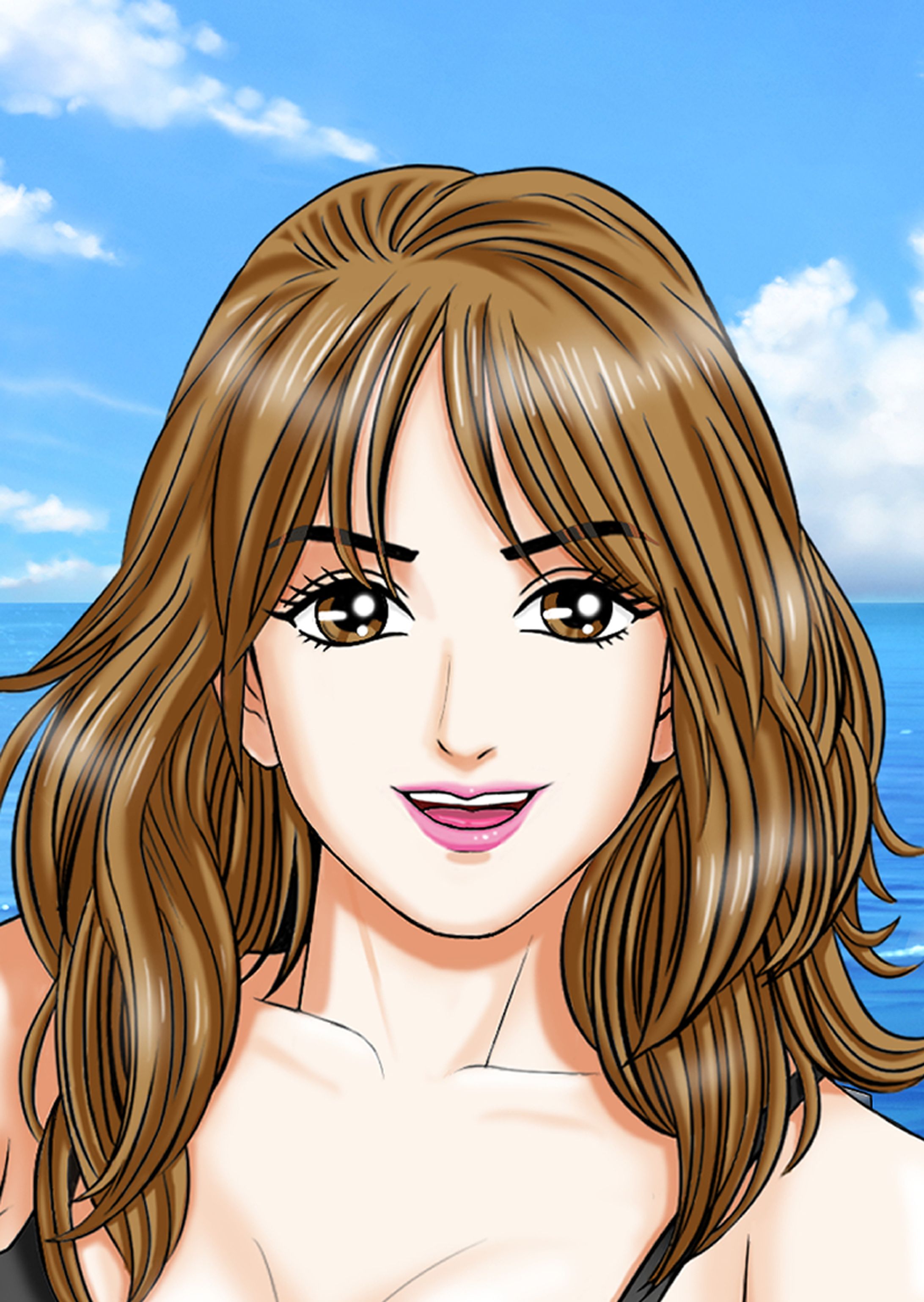 海で水着女性UP-1