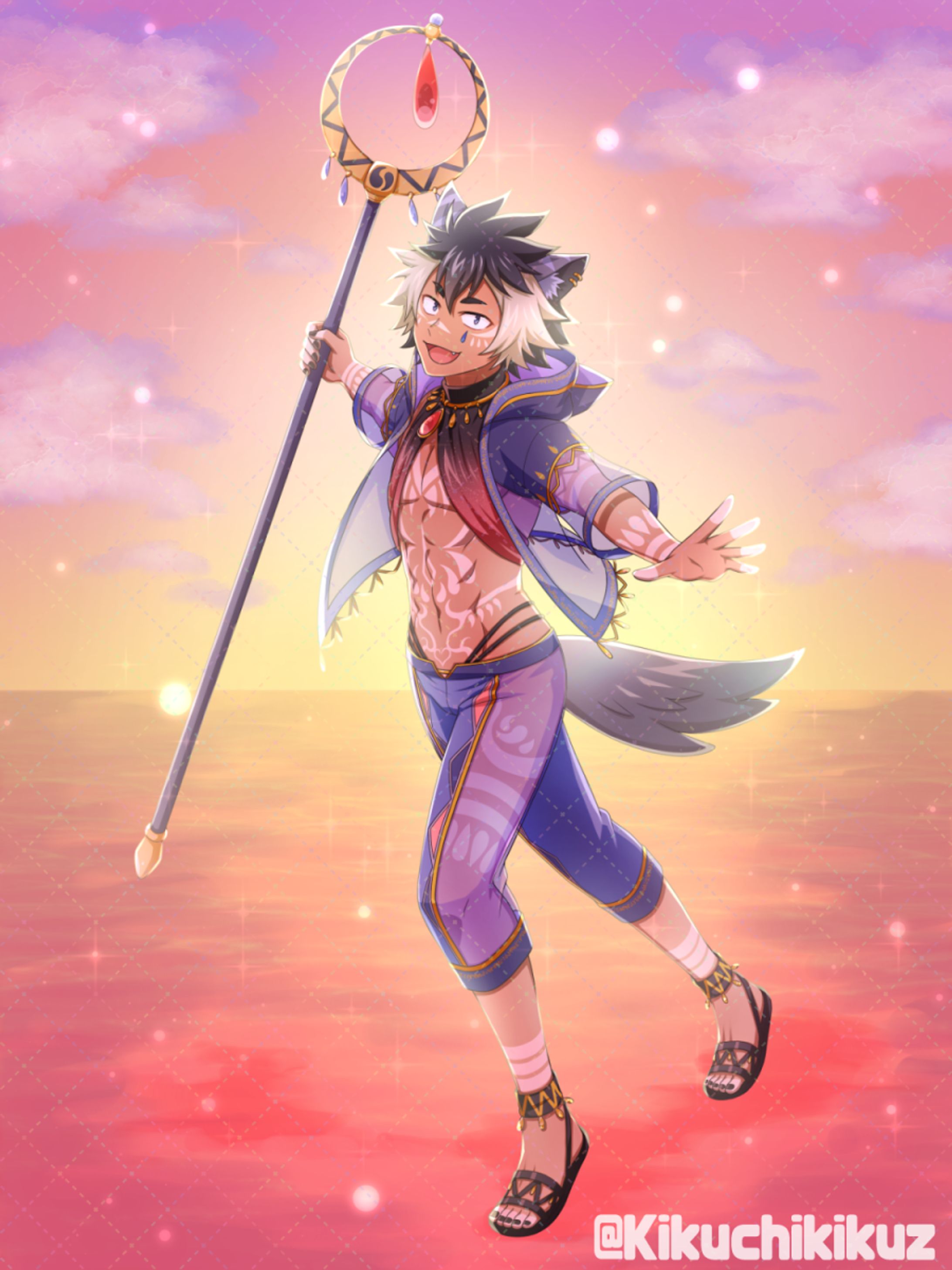 【立ち絵】水上の踊り子／灰描咬牙様-1