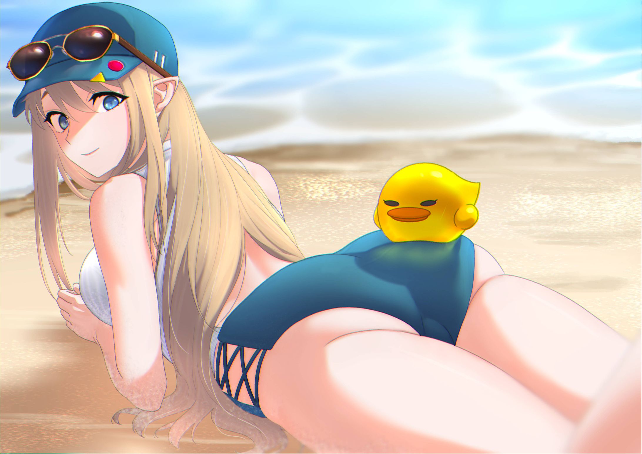 砂浜イラスト＋三面図＋表情差分＋衣装差分-1