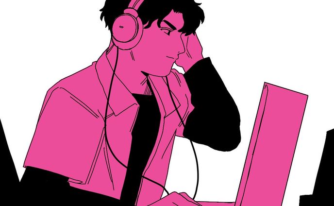 配信　イラスト