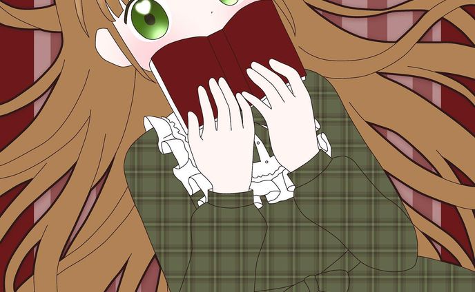 読書の秋ちゃん📖
#イラスト　#お絵描き　#デジタルイラスト　#illust #illustration #秋　#読書の秋　#本　#ロリィタ　#ロリィタファッション　#ロリータ　#女の子　#女の子イラスト　#オリジナル　#オリジナルイラスト