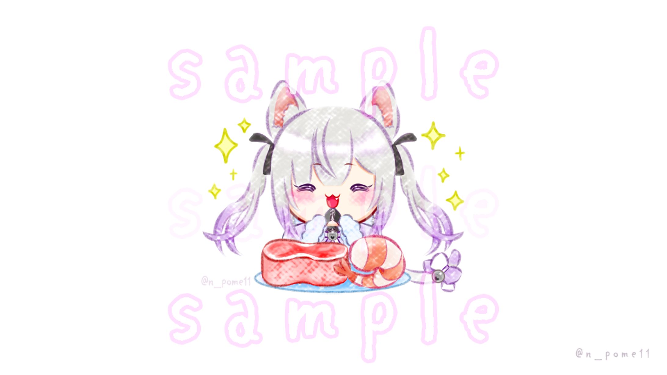ご依頼｜FANBOX支援プラン用イラスト(猫〆しあ様)-1