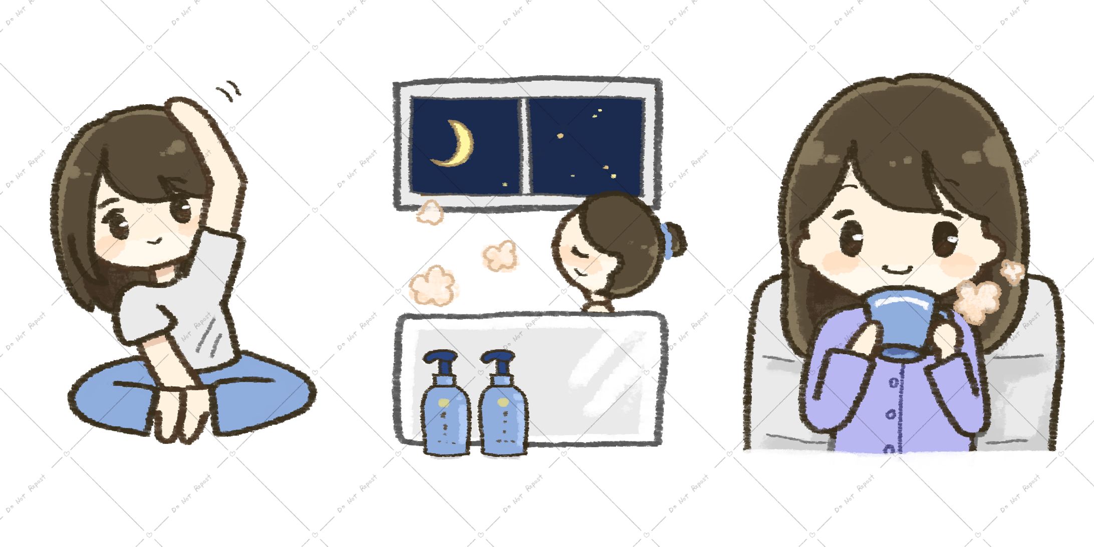 カットイラスト|梅雨の不調を整える-1
