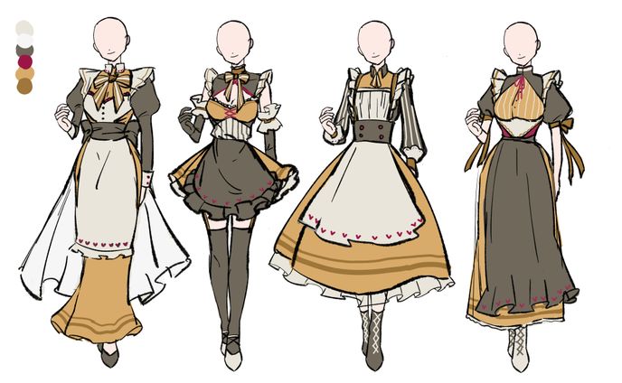 【キャラデザ】カフェ衣装🐝🟡
