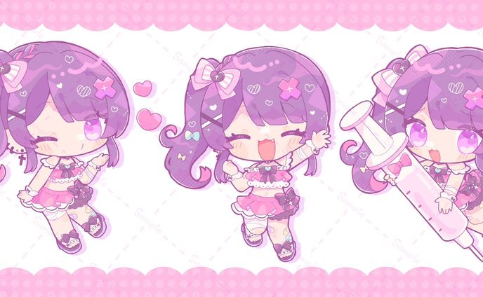 桜音エリカ様SDイラスト3点