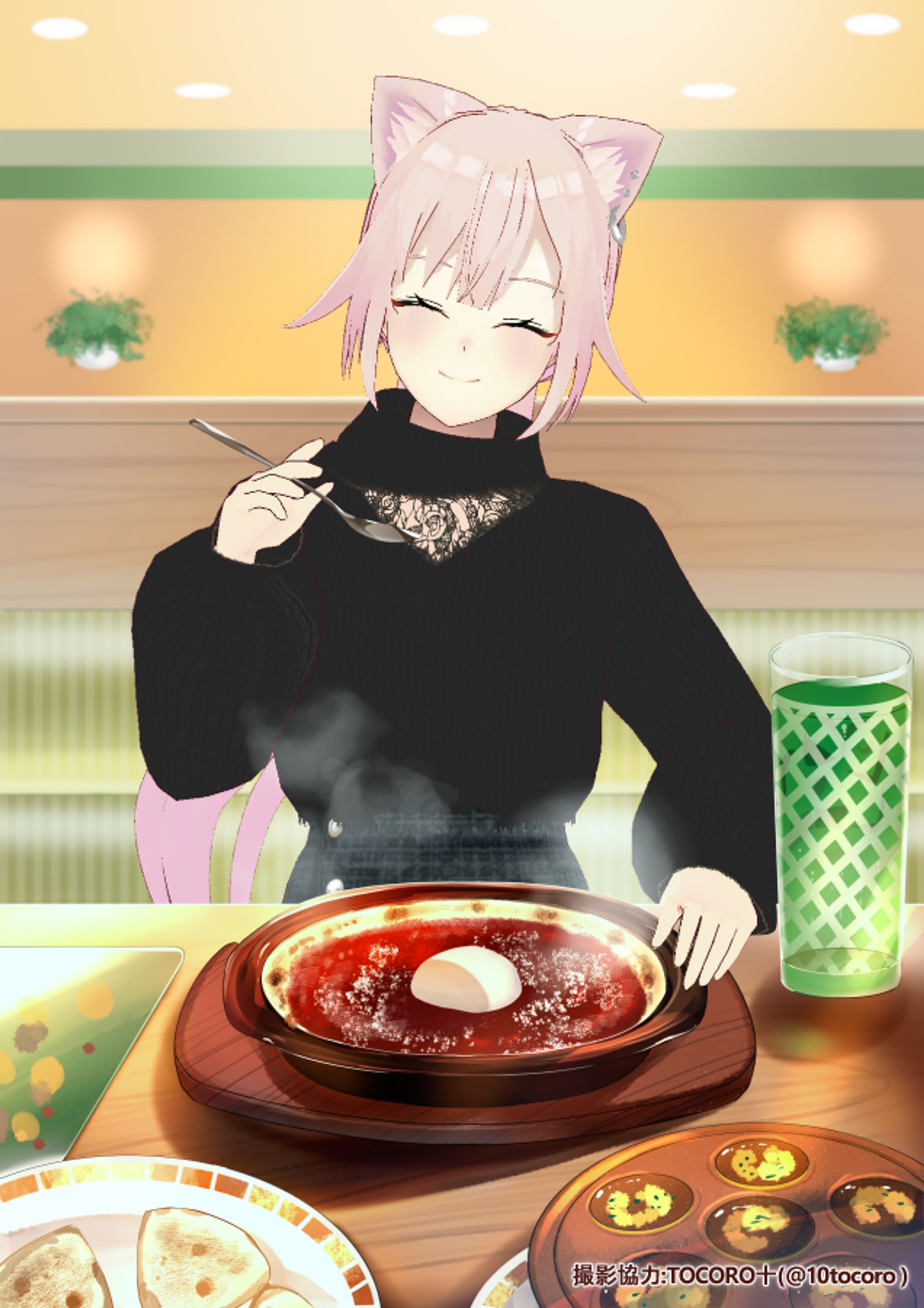 レストラン　背景イラスト-1