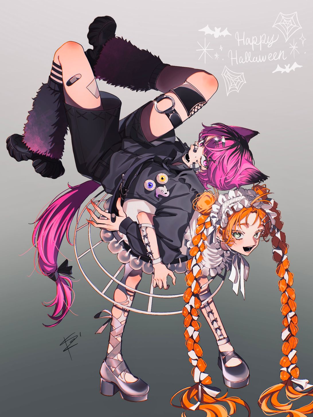 手描きイラスト オリジナル 制服 学生 女の子 一次創作 同人