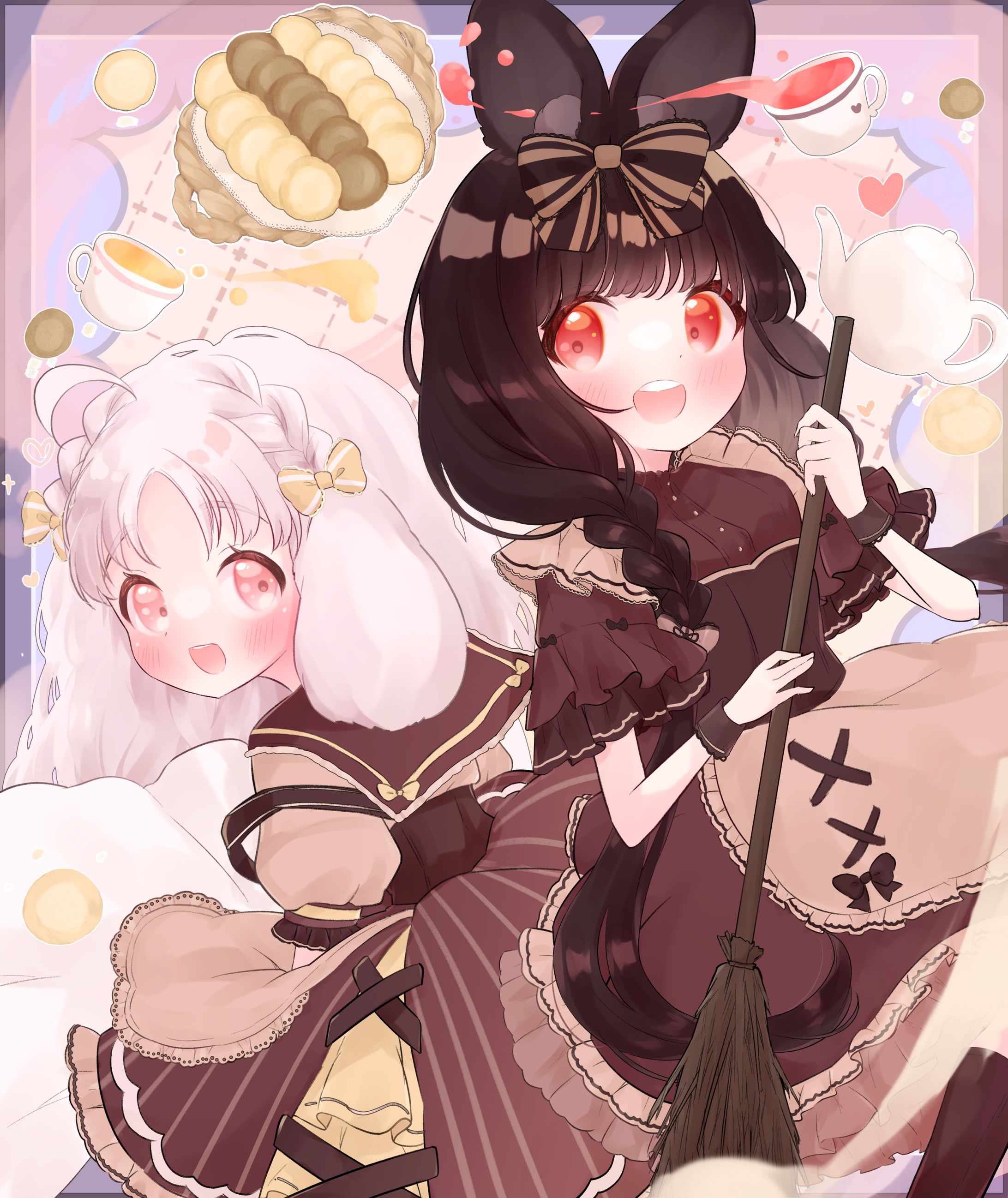 【創作】うさメイドちゃんのティータイム🍪🫖-1