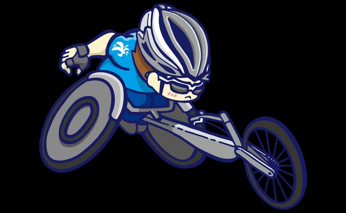 とくしまマラソン2020 車いすレーサーイラスト
