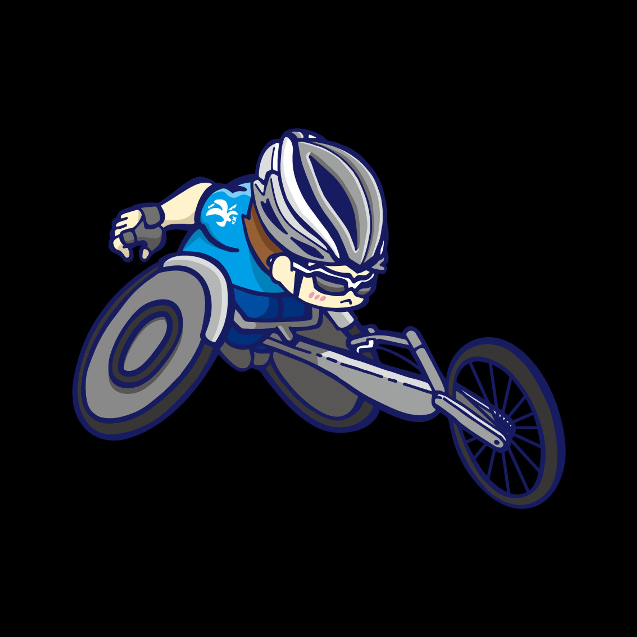 とくしまマラソン2020 車いすレーサーイラスト-1