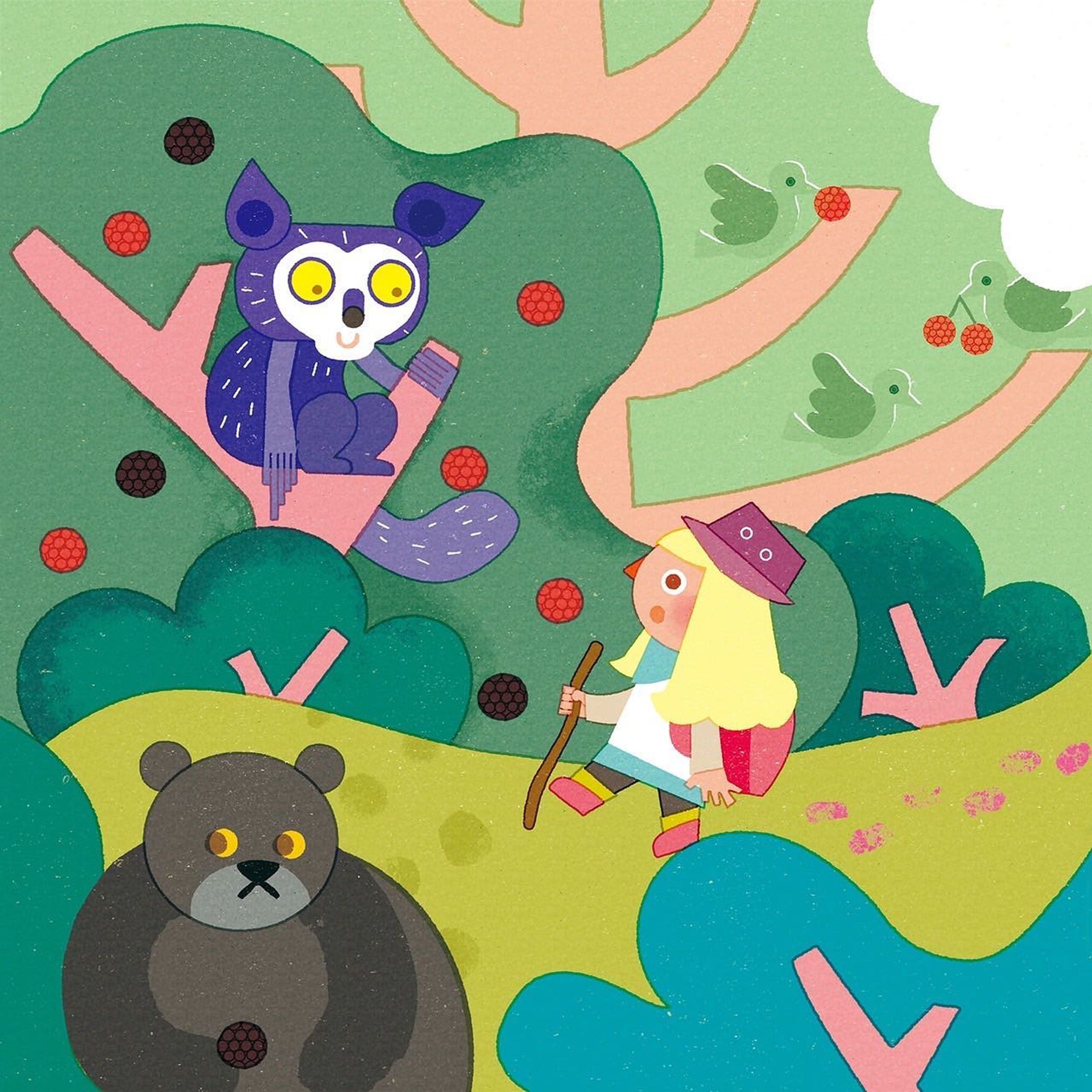 .
ロシトロカ個展
『 SHORT SHORT CAKES』

個展5日目になりました。
今日は含めて残りあと2日です。

関東は梅雨明けしましたね☀️猛暑が続いておりますが、会期中はお天気が良さそうです。水分補給はしっかりとしてください！
今日も１１時〜在廊しております😊

4/10「アイアイの道案内」
長い一枚絵をケーキのように切り分けて小さな物語が生まれました。
.
.
“Lositoloca” exhibition
『 SHORT SHORT CAKES』
4/10
A small story was born by cutting a long picture like a cake.
.
.
－－－－－－－－－－－－

ロシトロカ個展
『 SHORT SHORT CAKES』

OPA gallery ( @opagallery )
2022 6/24(fri)－6/29(wed)
open11:00 ｰ 19:00(最終日17:00まで)

－－－－－－－－－－－－

#ロシトロカ #lositoloca
#イラスト #イラストレーション
#illust #illustration #illustrator
#illustrationworks #animal
#animalillustration 
#childrenillustration #🐺🐏
#exhibition #個展 #表参道
#gallery

#個展cakes-1