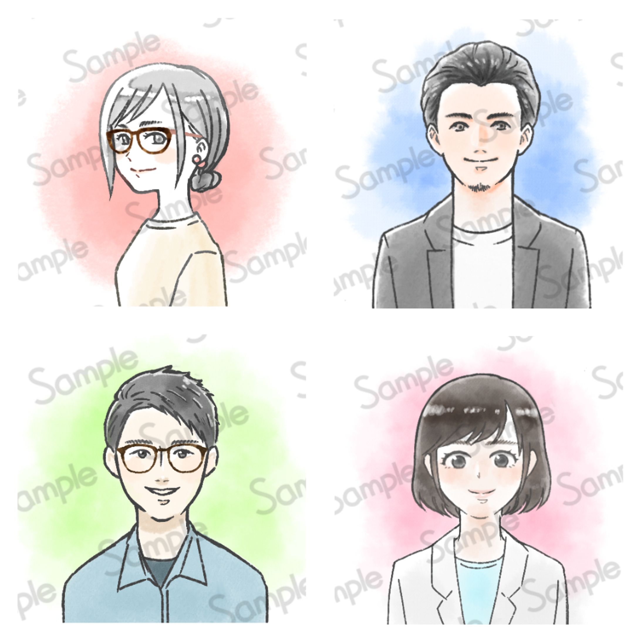 ご依頼作成ふんわり似顔絵風イラスト-1