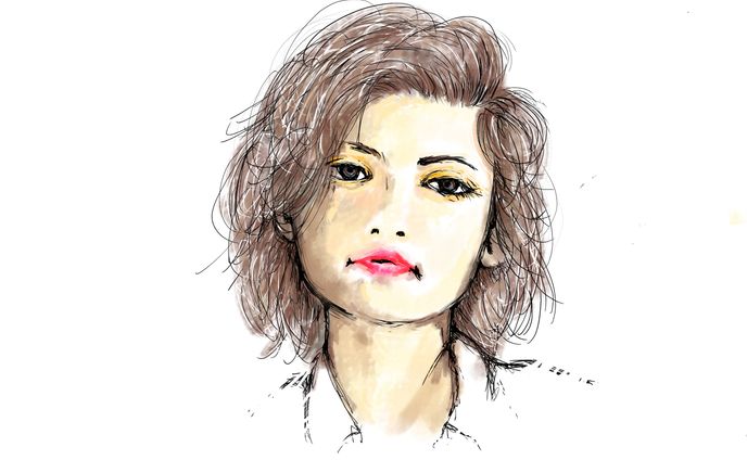 スポーツコラム、女性イラスト