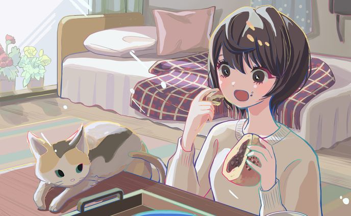 【リメイク】あんパンを食べる