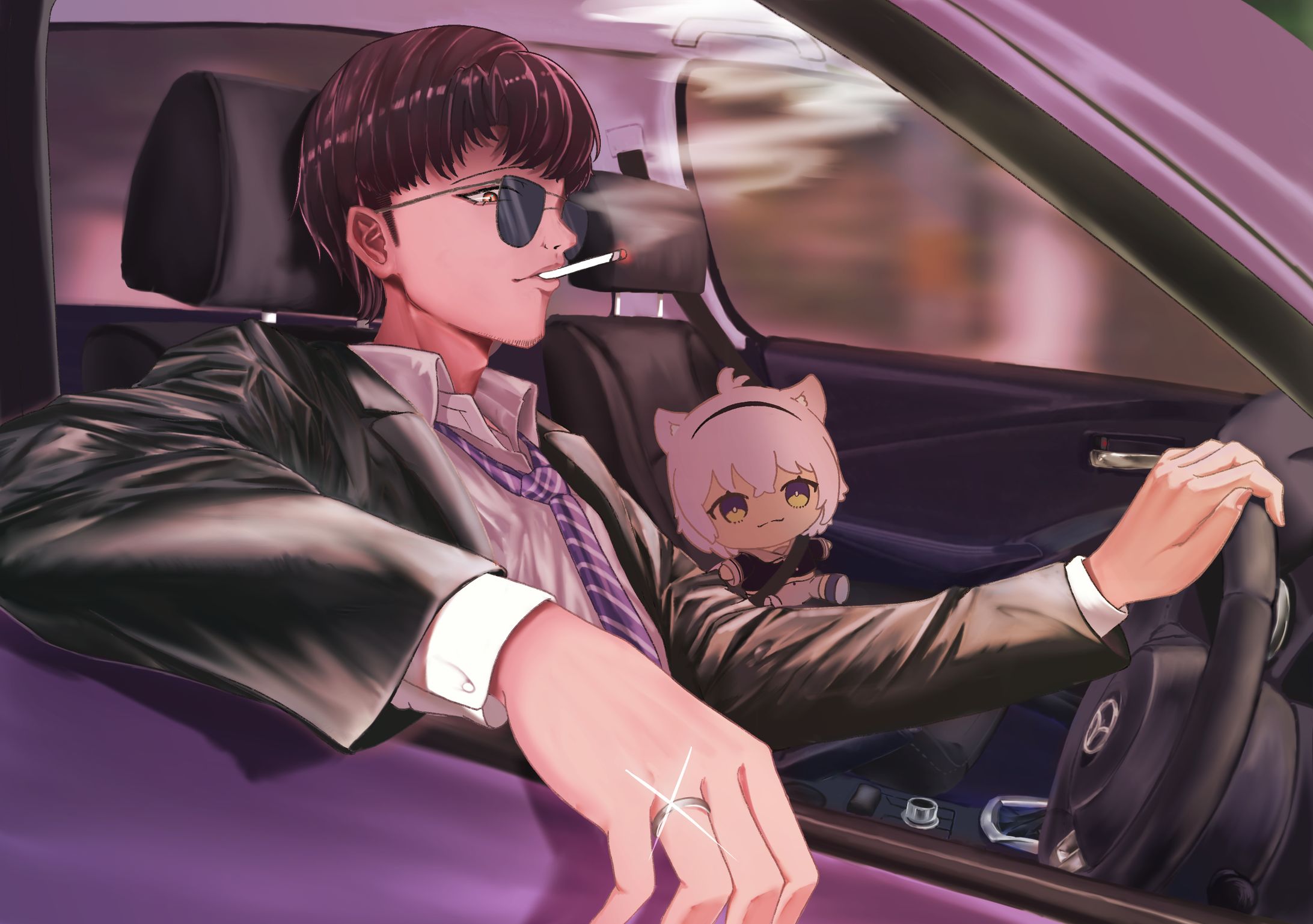 夕焼けのドライブ-1