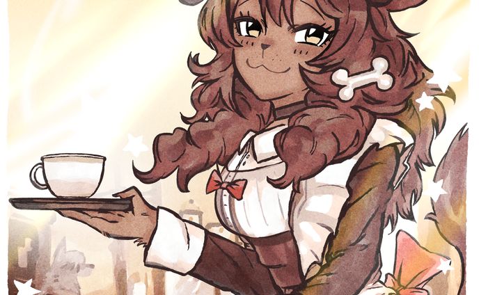Working at a cafe