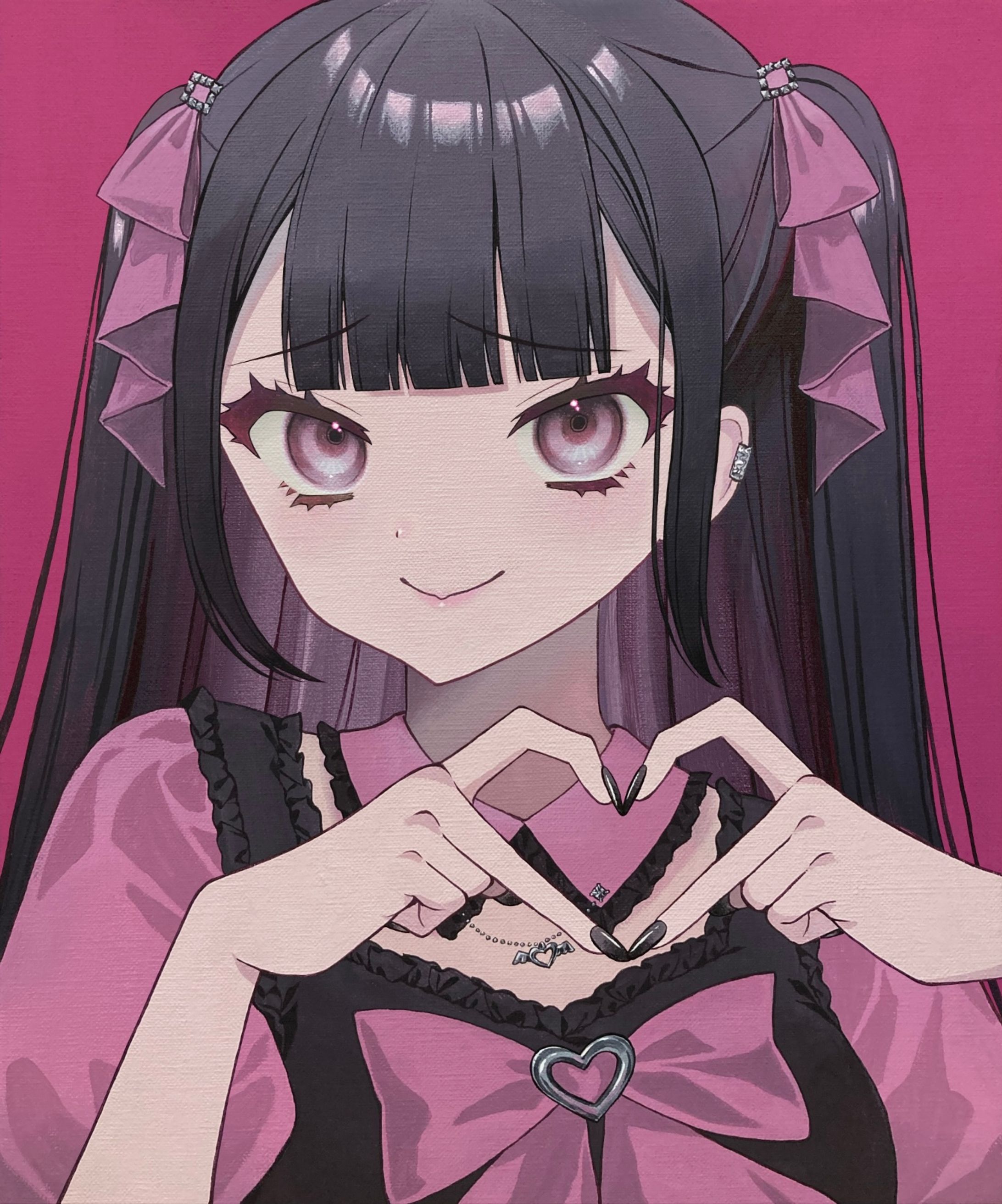 【アクリル画】♡？-1