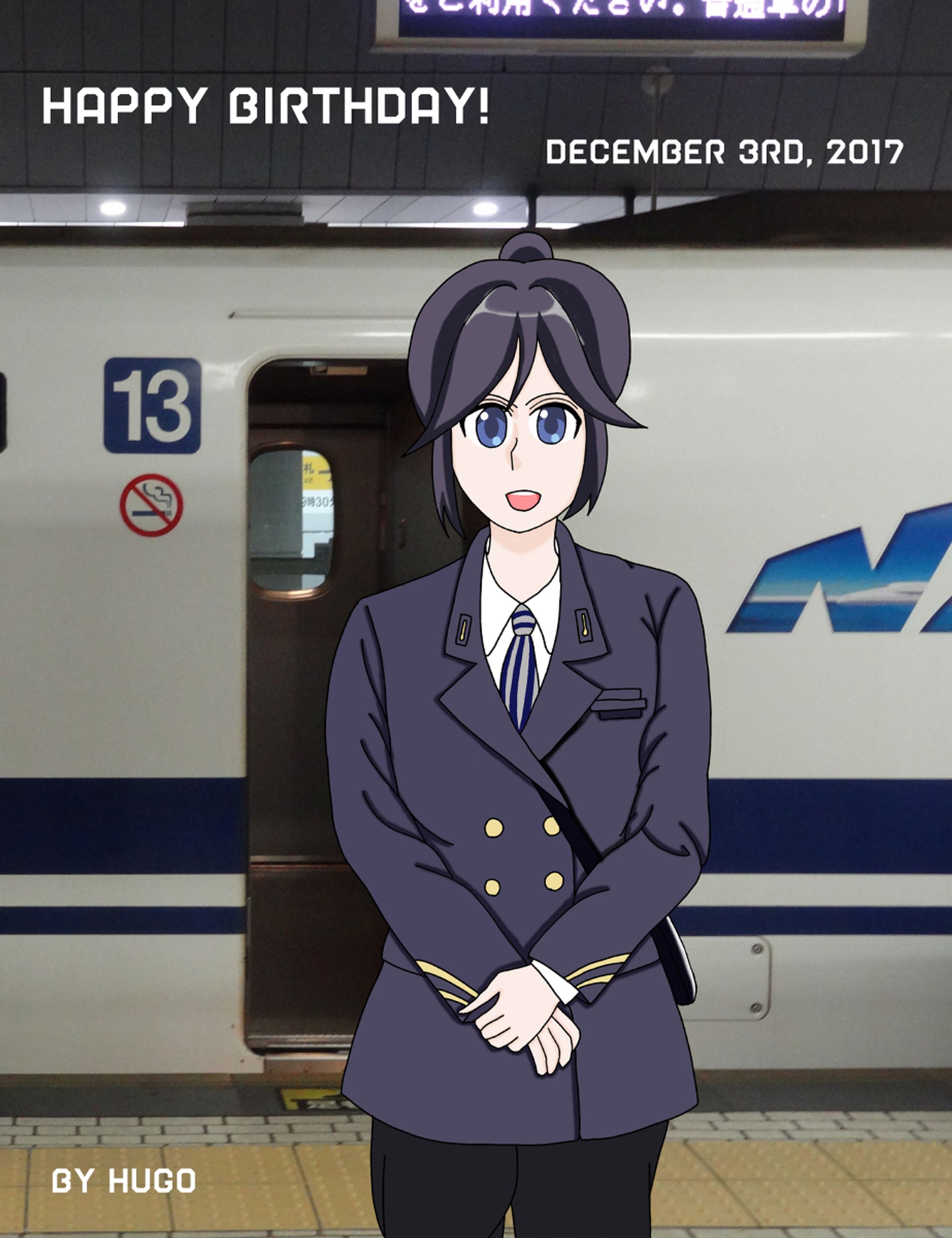  (Fanart) Nozomi as a train worker-1