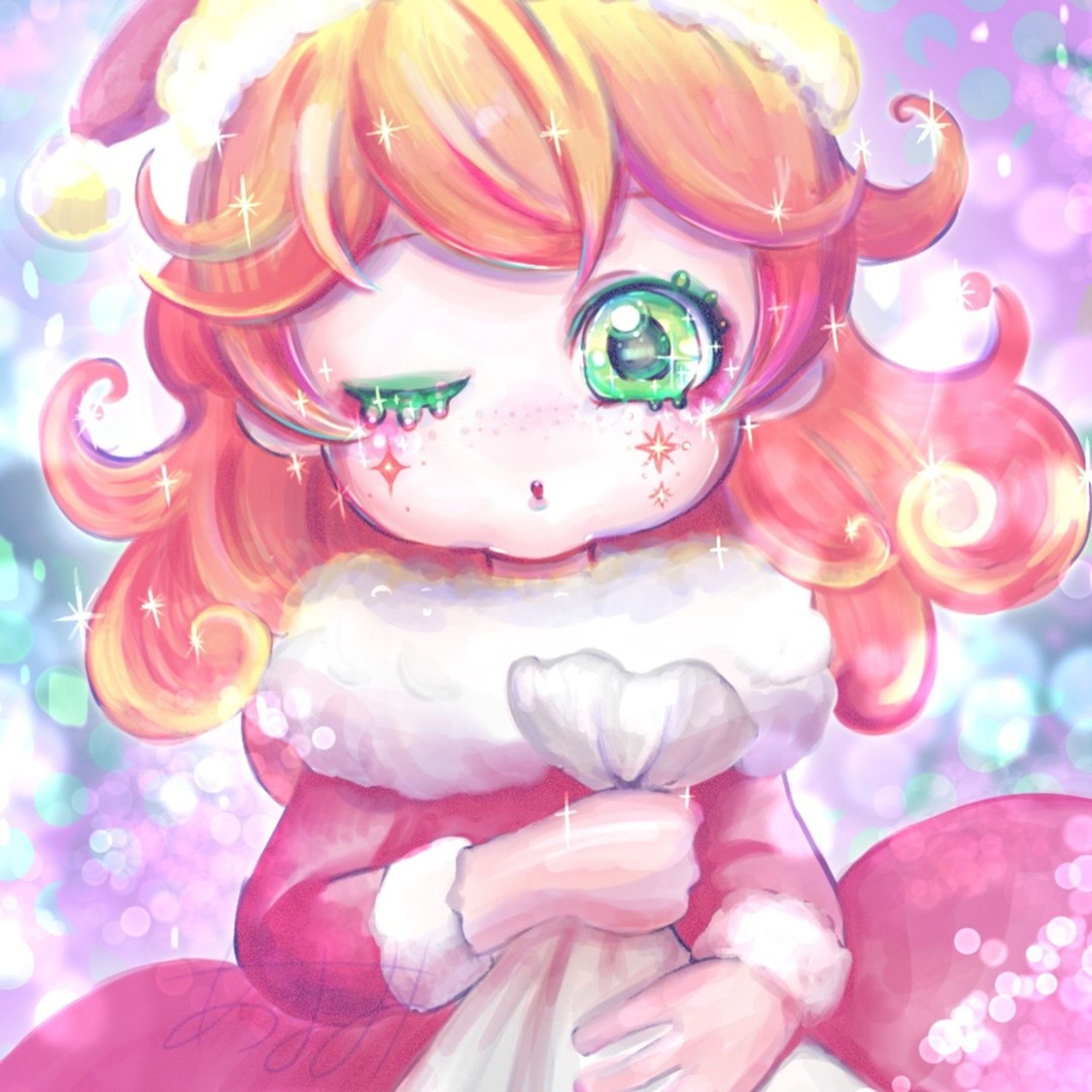 Glitter santa🌟
#illstration #santa #christmas #procreate #イラスト #クリスマスイラスト描いてみた #キラキラおめめ #glittereyes-1