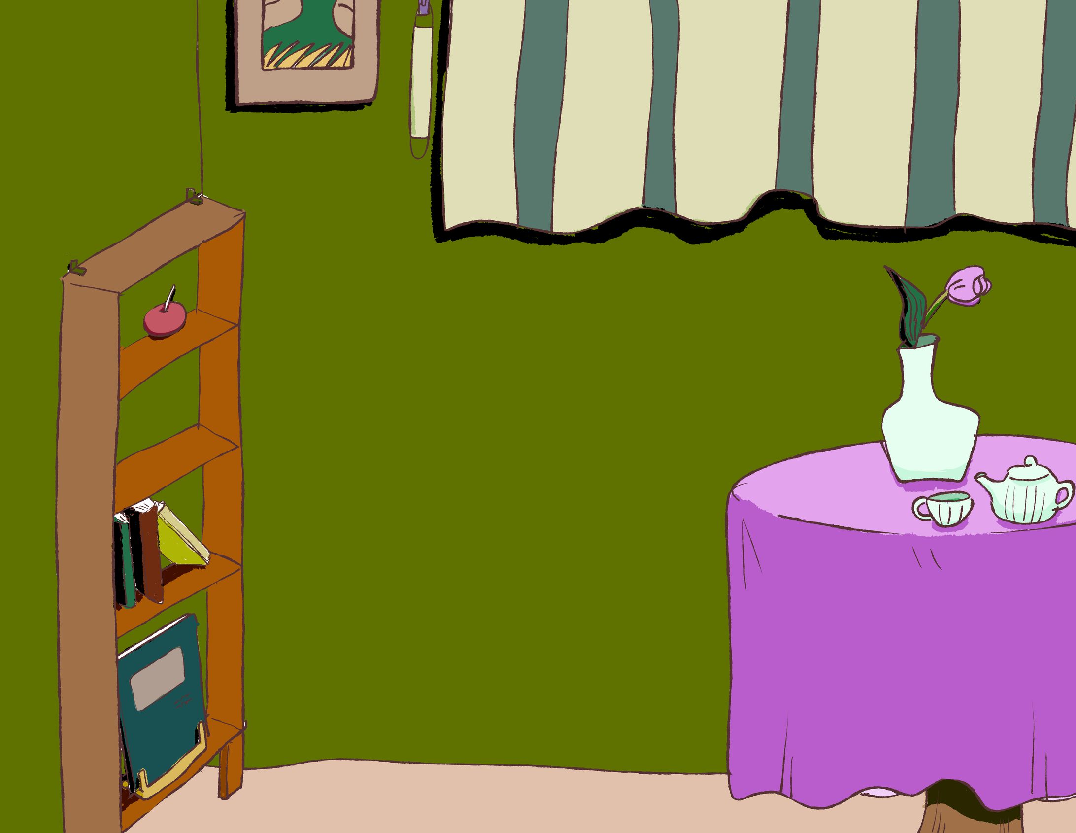 【暮らし・家具】ゆるい線画の部屋-1