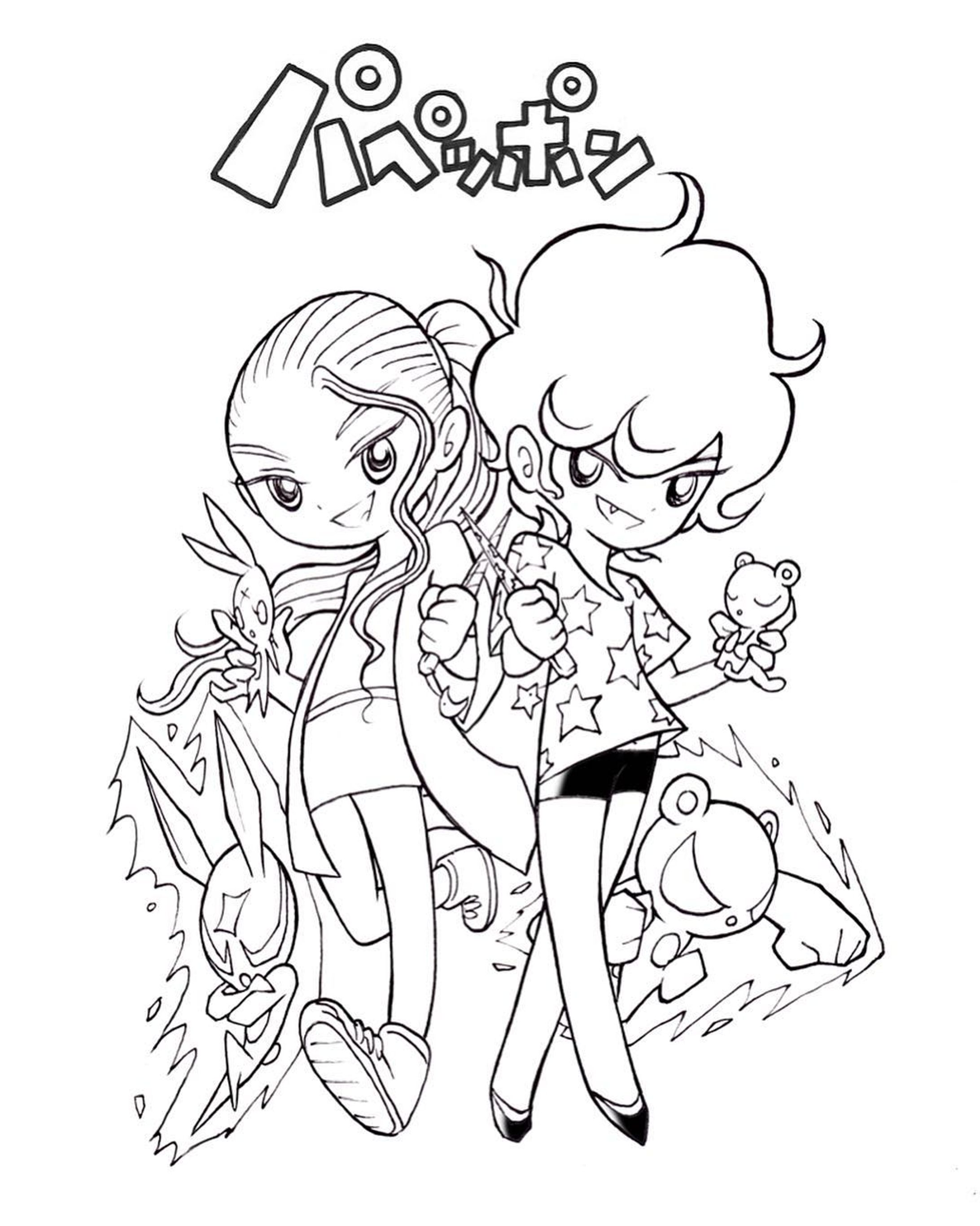 パペッポン扉絵（グレースケール版）-1