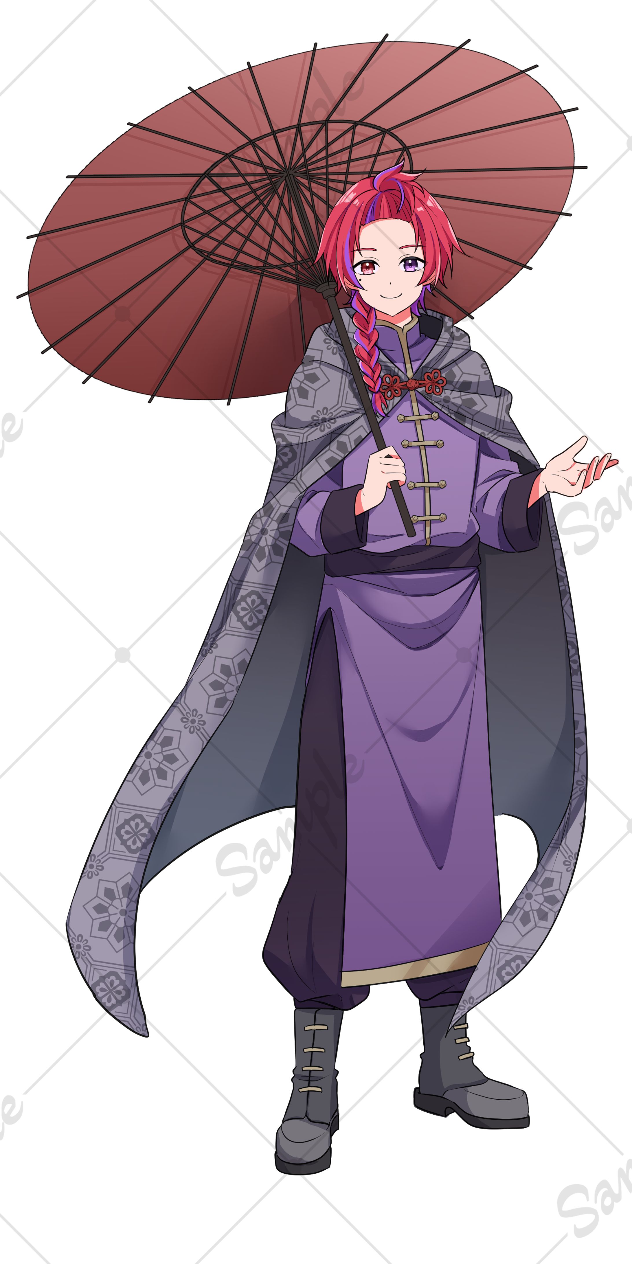 番傘を持つ男性-1