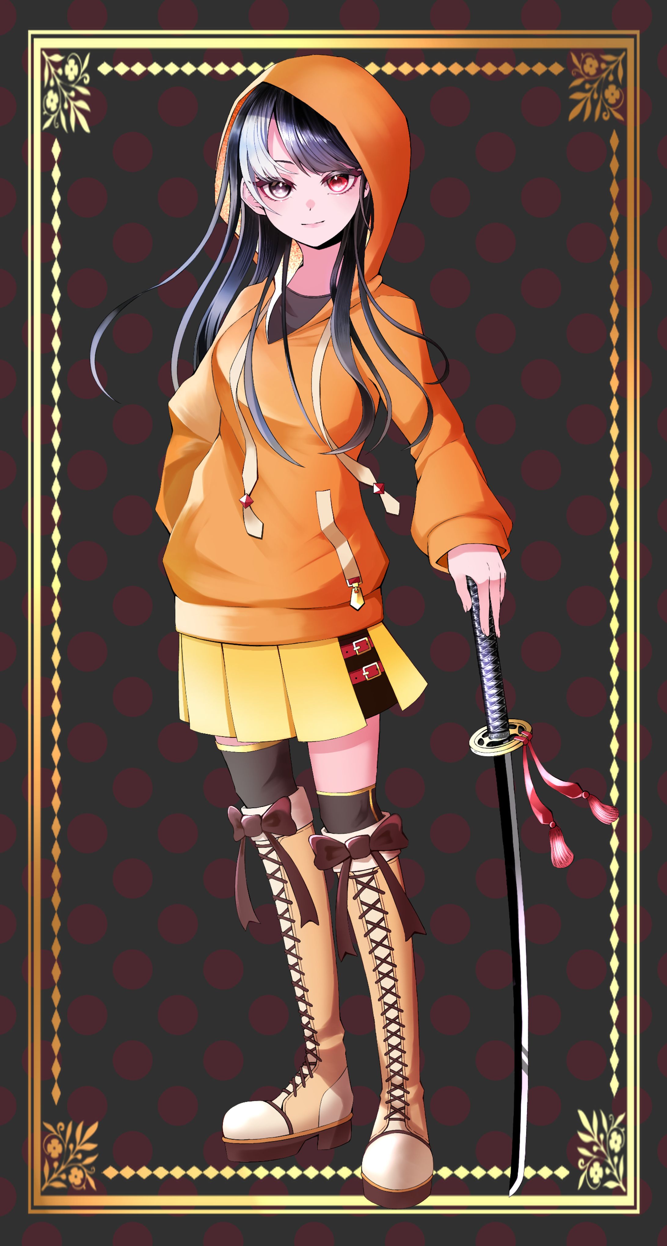 YouTubeグループ様のオレンジの女の子の立ち絵-1