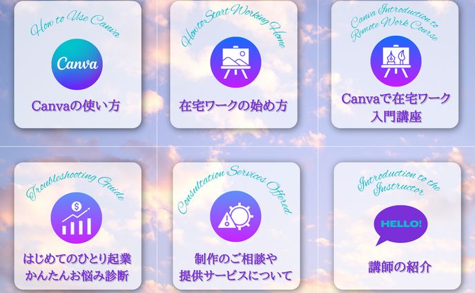 公式LINEリッチメニュー「Canva講座 女性版」