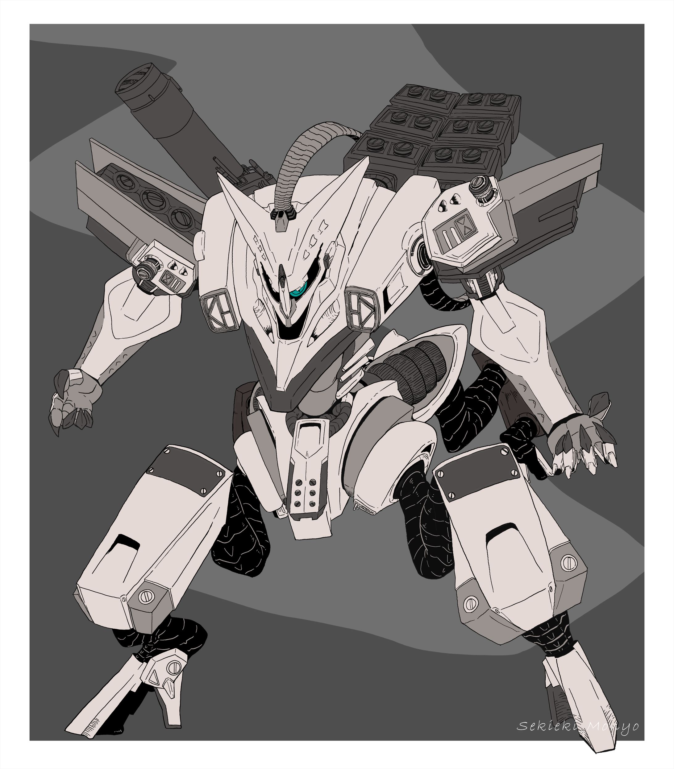 【イラスト】サムネイル用、キャラクターイメージでロボットデザイン-1