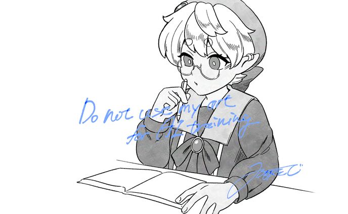 モノクロイラスト　勉強