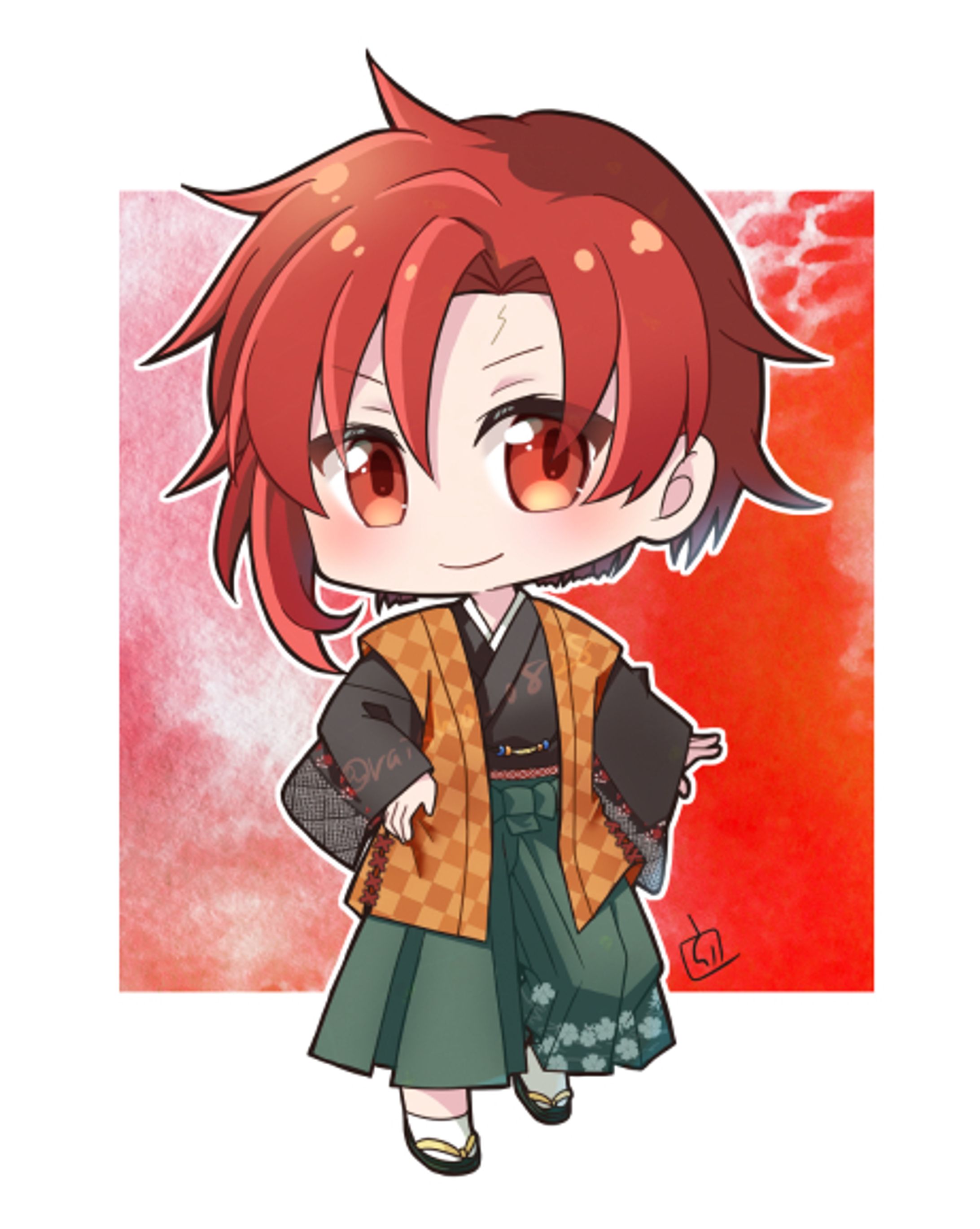 ミニキャライラスト　和服-1