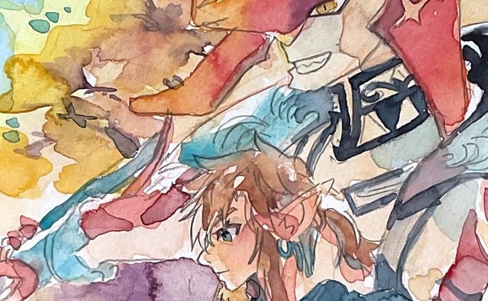 #sidlink #totk #zeldatearsofthekingdom #watercolor #シドリン #水彩 
共闘