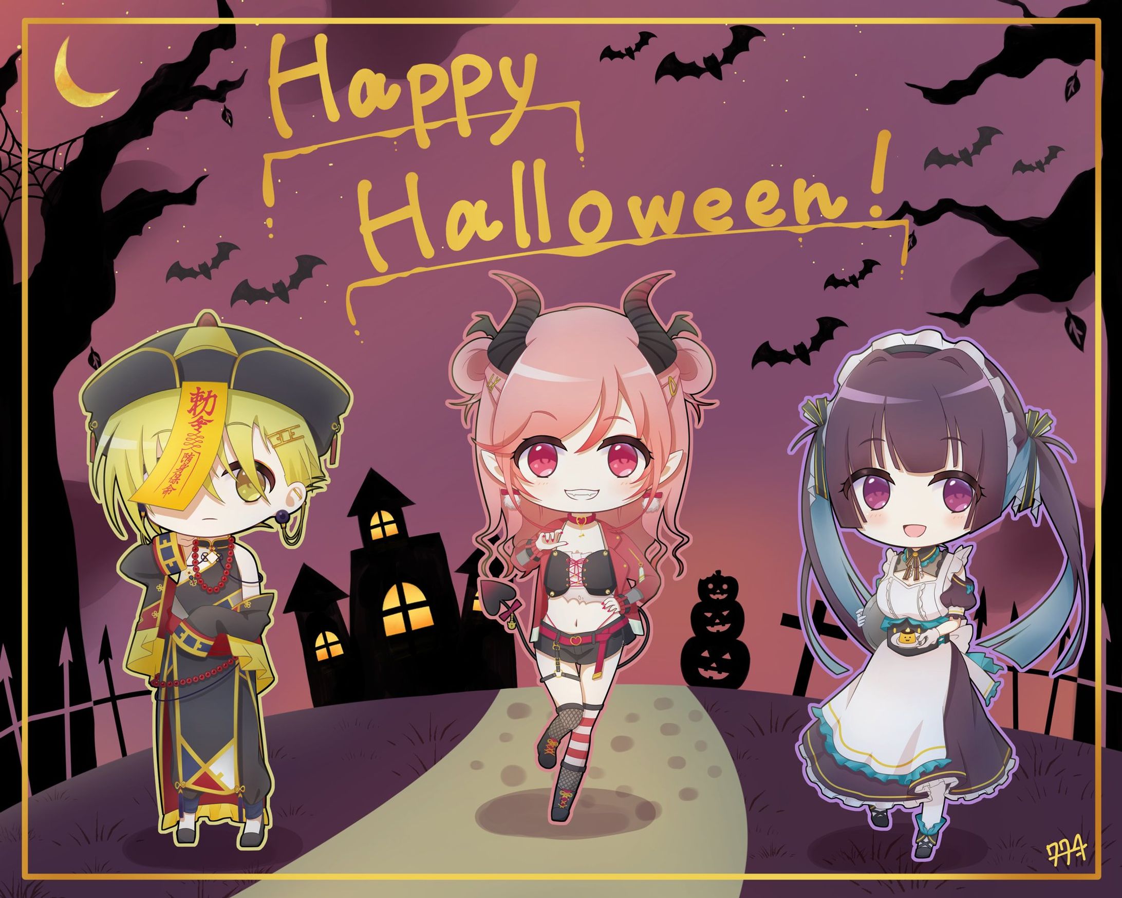ハロウィンイラスト2021(ミニキャラver.)-1