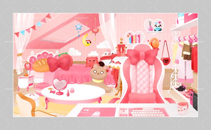 〈配信画面〉お部屋イラスト・雑談画面