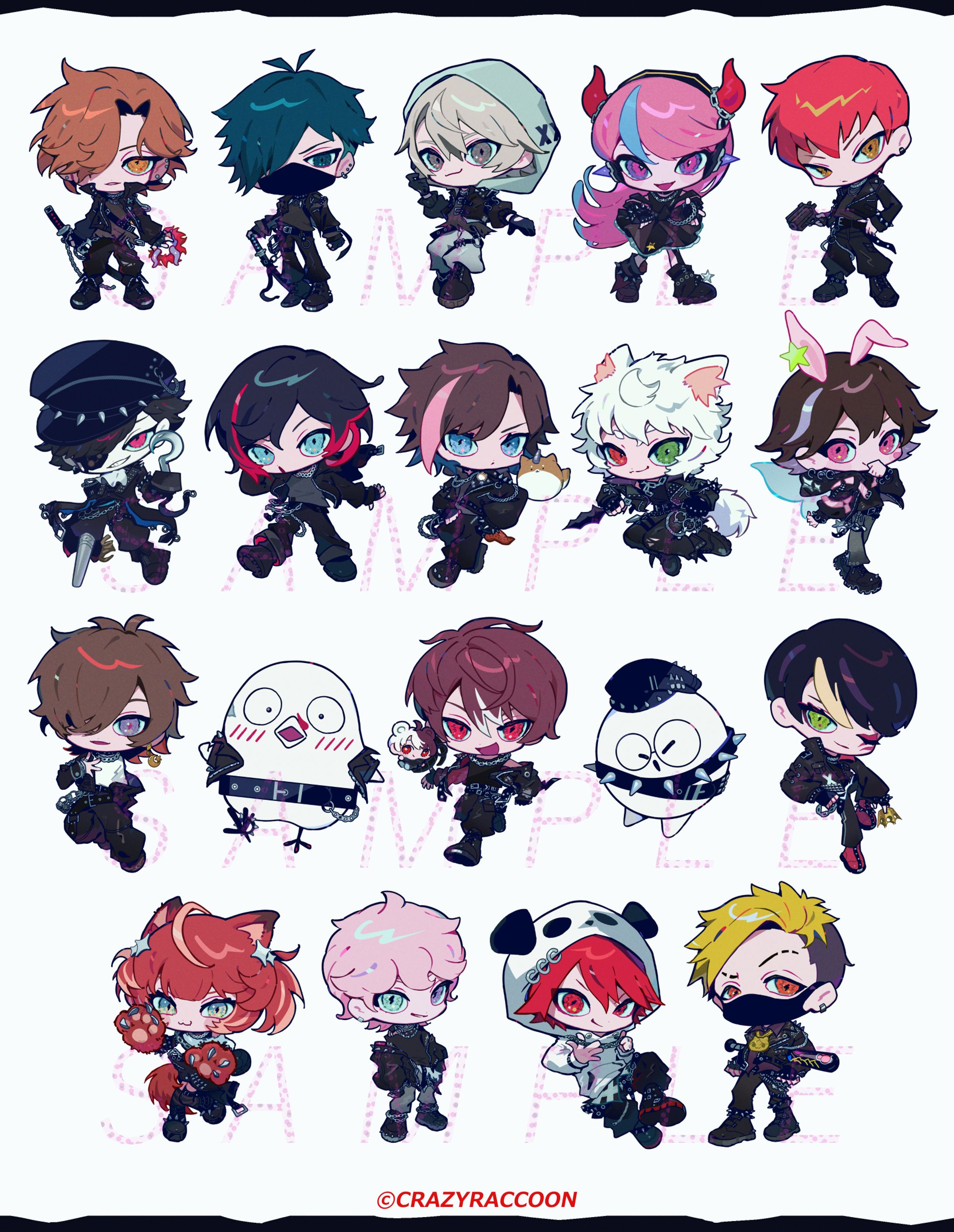 【Crazy Raccoon Revive】デフォルメイラスト19点│株式会社samurai様-1
