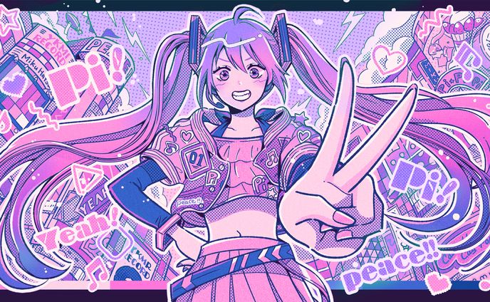 【お仕事】初音ミク「peace!! 」MVイラスト/ボカロP ゆけむりおねこ様