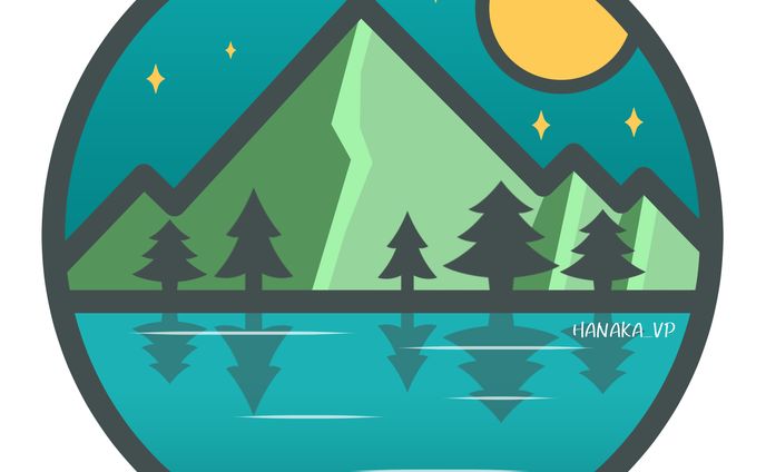 ★趣味　ロゴデザイン　Mountain&Lake