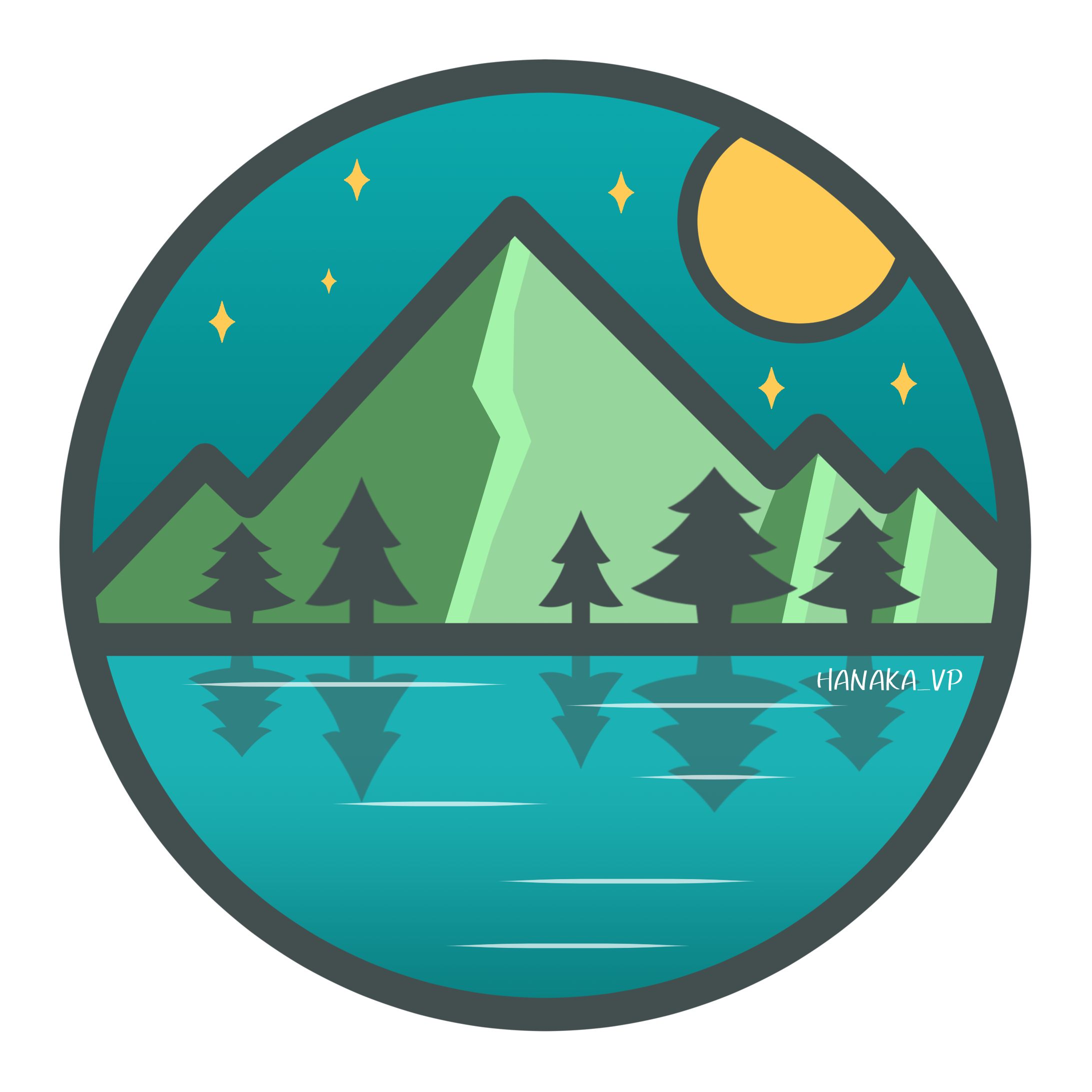 ★趣味　ロゴデザイン　Mountain&Lake-1