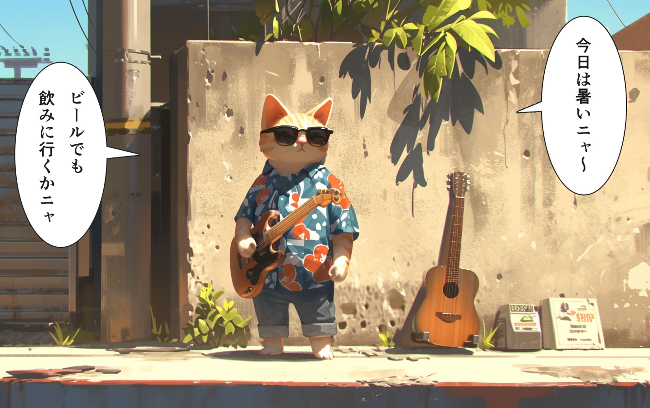 野良猫ロック師匠は暑がり-1