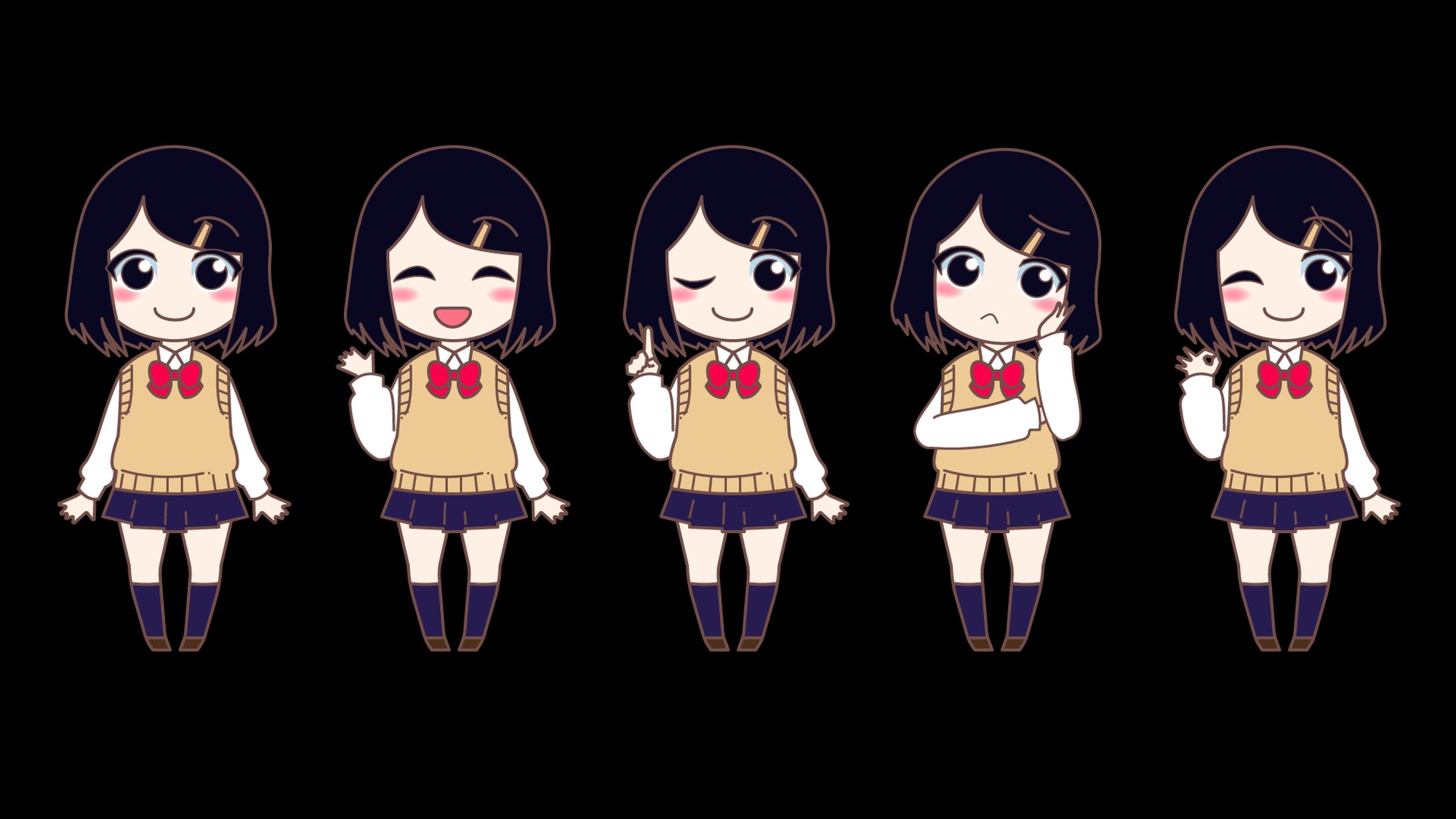 ココナラご依頼ー女子高生イラスト-1