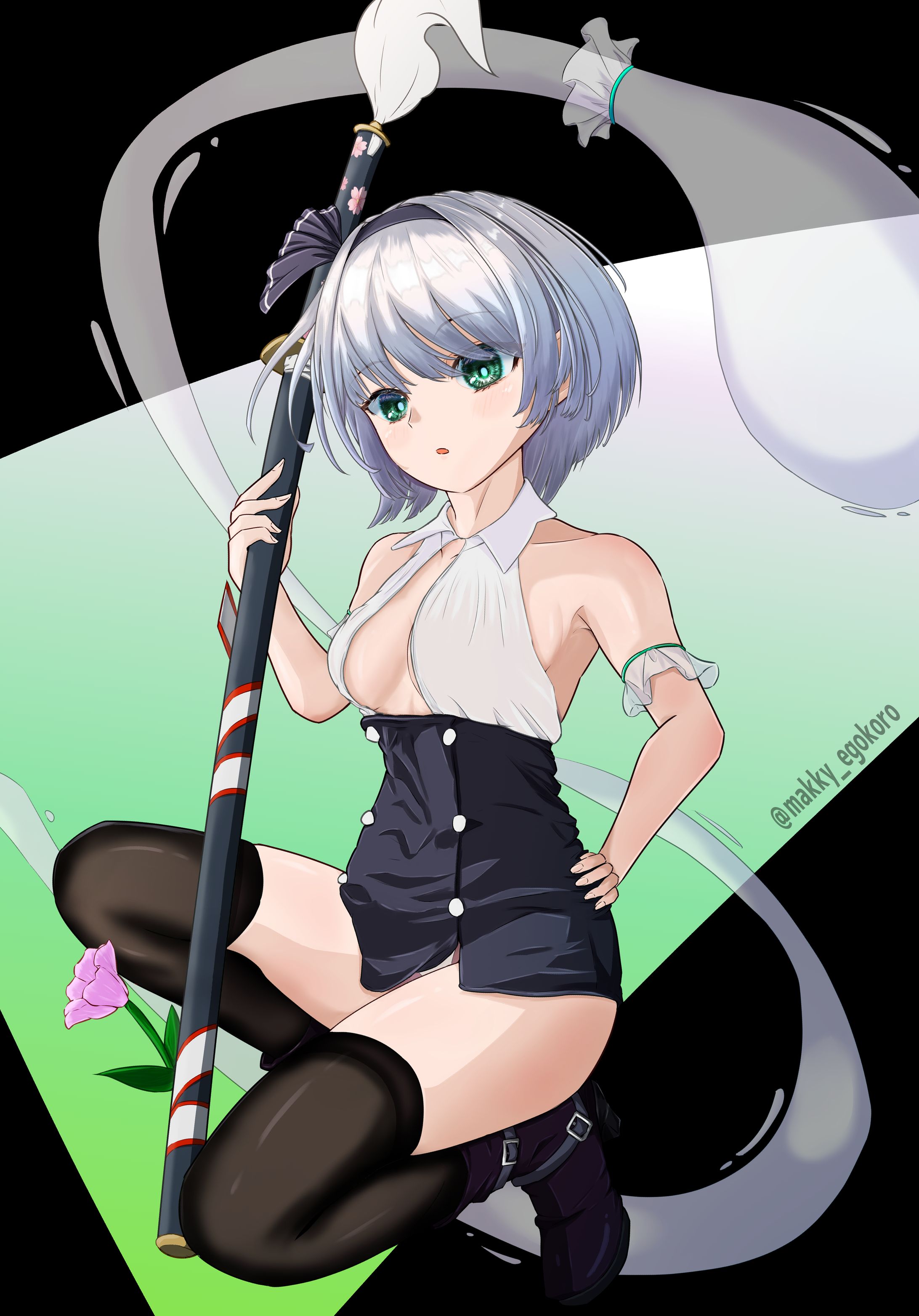 胸元が大胆なコスプレ妖夢-1