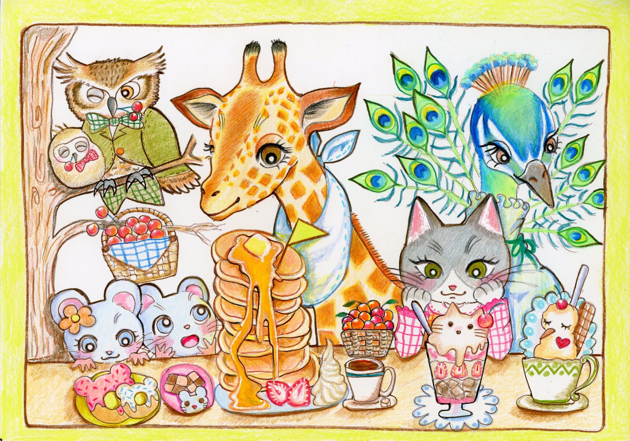 【お仕事イラスト】みんなでお茶会-1