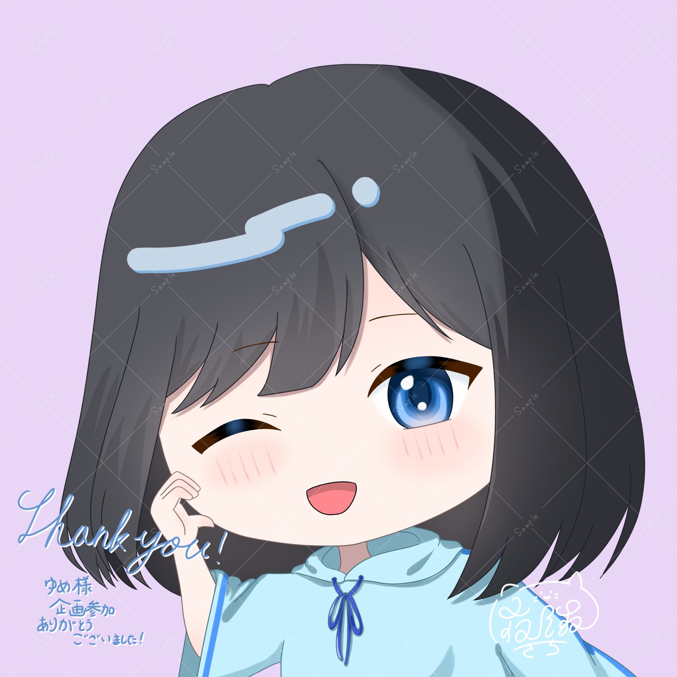 ゆめ様　ミニキャラアイコンイラスト-1