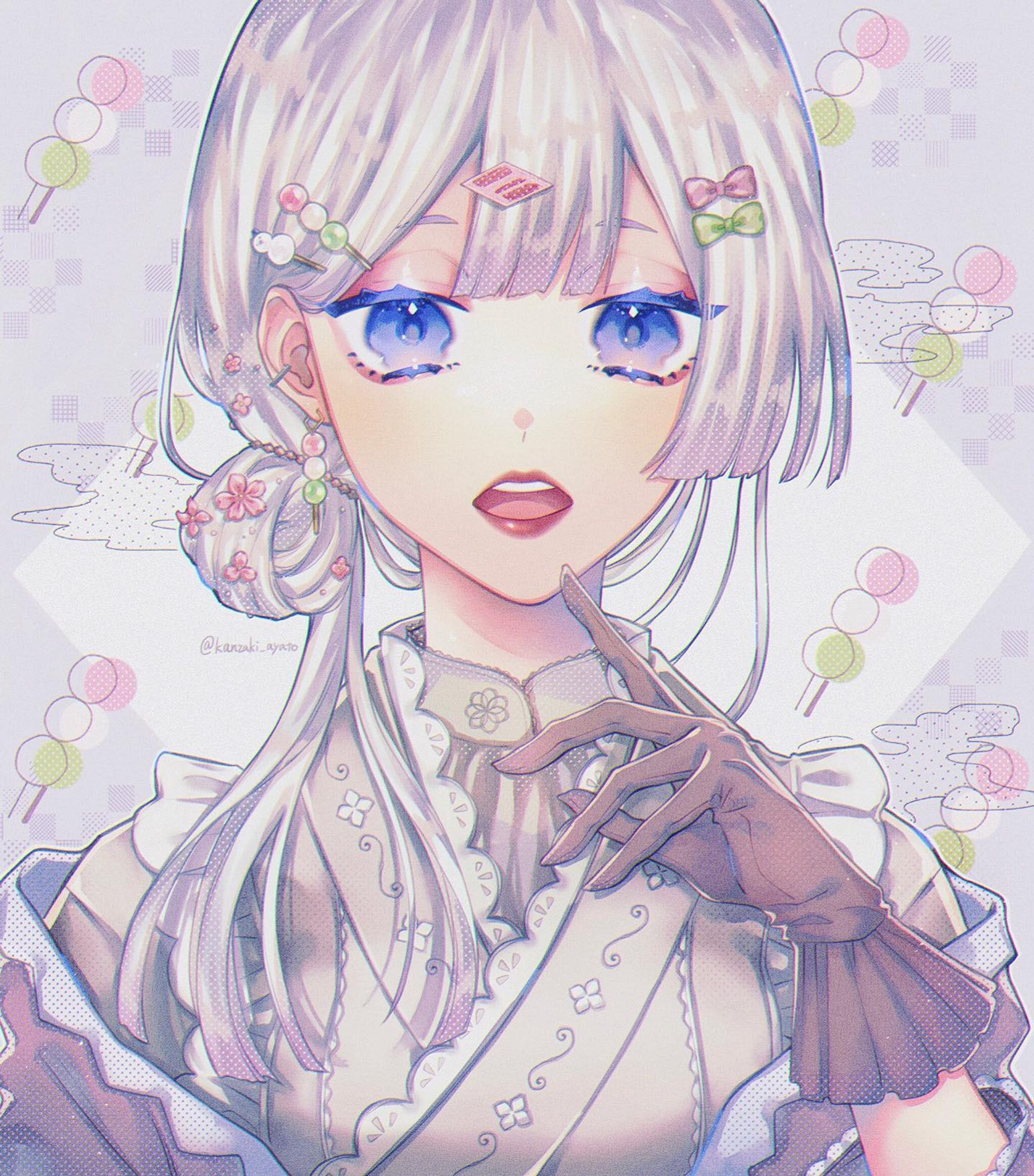 🍡三色団子 擬人化 ②🍡﻿
﻿
﻿
白色⛄️﻿-1
