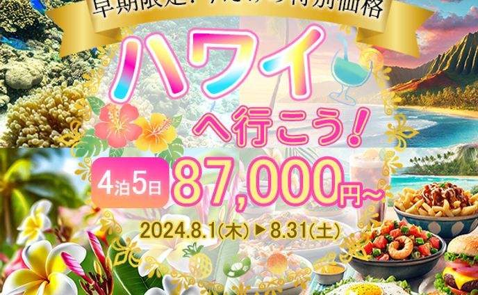 ハワイ旅行のバナー広告