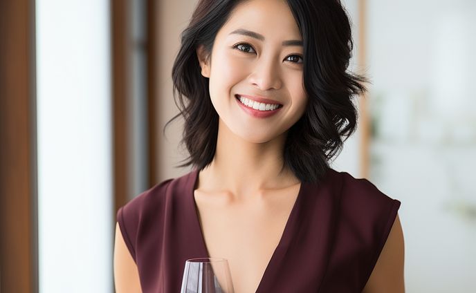 ワインを飲む